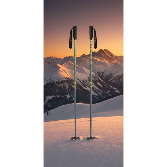 Brand New 2026 Black Crows Meta Ski Poles | 135cm (53") | Grey/Yellow Christmas - Picture 4 of 5
